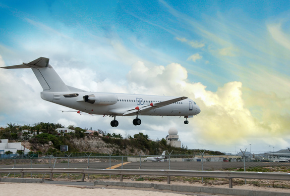 Aircraft Landing near the Beach